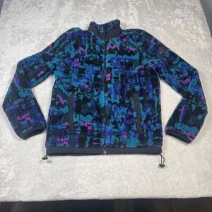 American Eagle Outfitters Womens Fleece Jacket Abstract Print Full Zip XS‎